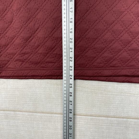 Eddie Bauer Sweater Women L Ascents Burgundy Quilted Pullover Mock Neck Top - Picture 6 of 9